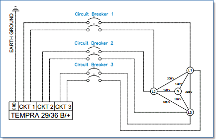 Tempra 29/29+, 36/36+ 3-phase wiring diagram