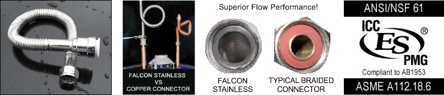Falcon Stainless Steel Connectors for Tankless