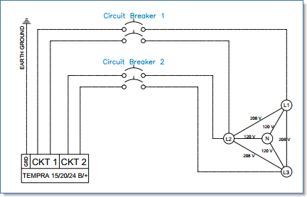 Tempra 15/15+, 20/20+, 24/24+ 3-phase wiring diagram