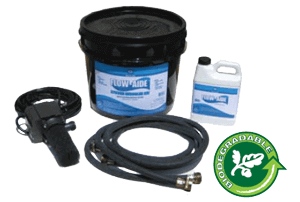 de-scaling kit designed to remove hard water mineral scale from tankless and tank-type water heaters to restore performance