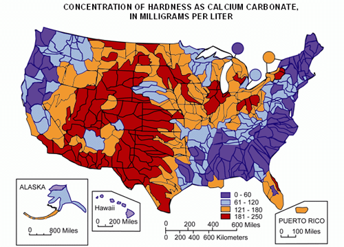 U.S. Hard water Map