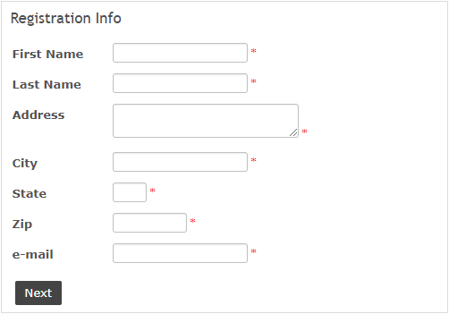 Fill out general registration information.