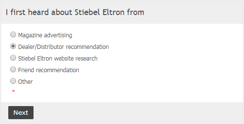 Where did you hear about Stiebel Eltron?