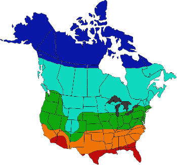 Regions / Zones - Water Temperatures Map